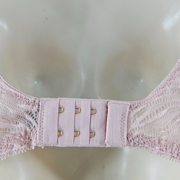 Victoria's Secret Bra‎ Womens 34D Pink Lace Unlined Plunge Sheer Underwire Sexy - Picture 14 of 14